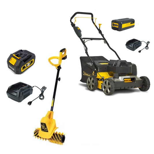 COMBO SPAZZOLATRICI A BATTERIA PER ERBA SINTETICA 602 V23 A BATTERIA + 141 V23